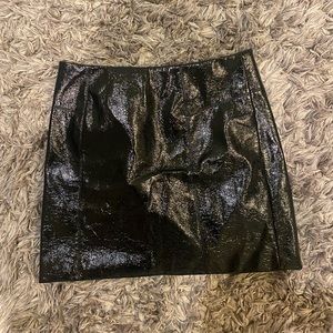 fake leather mini skirt